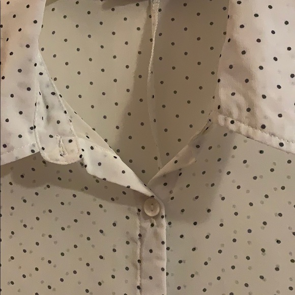 Forever 21 White Sheer Polka Dot Button Down - Picture 3 of 4